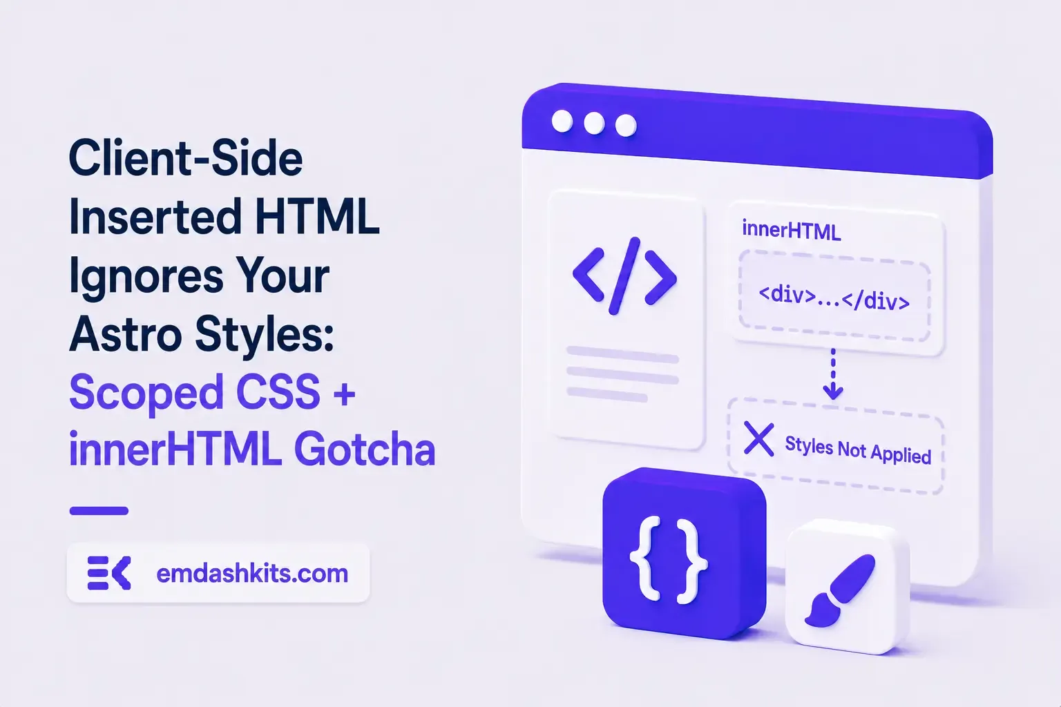 Client-Side Inserted HTML Ignores Your Astro Styles: The Scoped CSS + innerHTML Gotcha Client-Side Inserted HTML Ignores Your Astro Styles: The Scoped CSS + innerHTML Gotcha