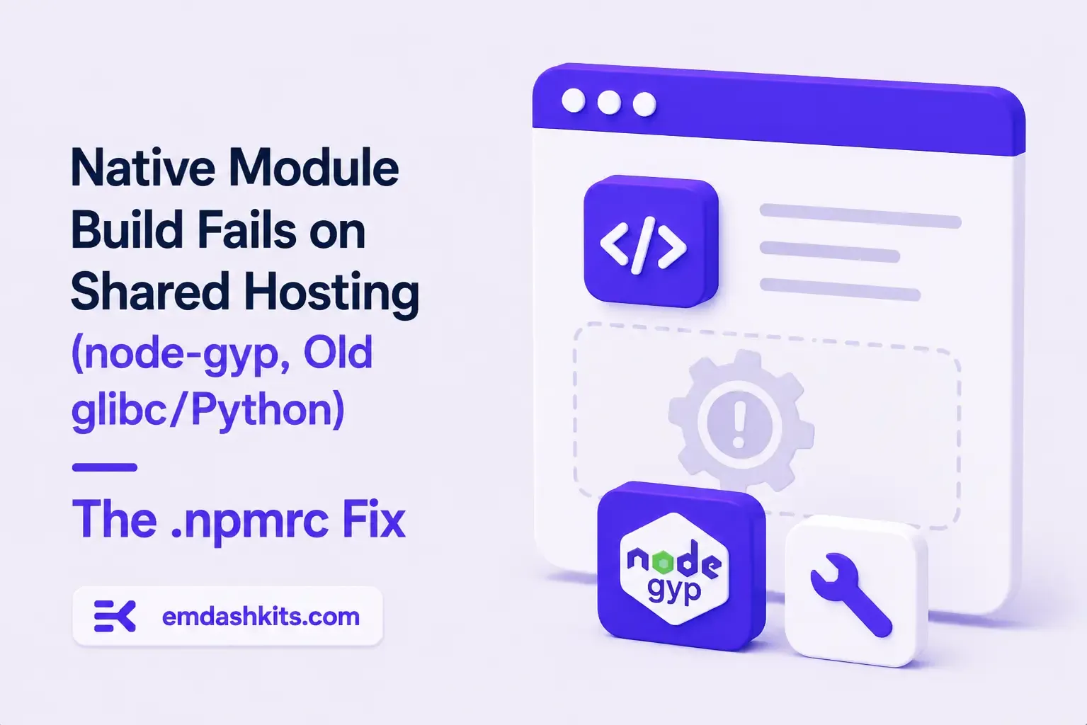 Native Module Build Fails on Shared Hosting (node-gyp, Old glibc/Python): The .npmrc Fix Native Module Build Fails on Shared Hosting (node-gyp, Old glibc/Python): The .npmrc Fix